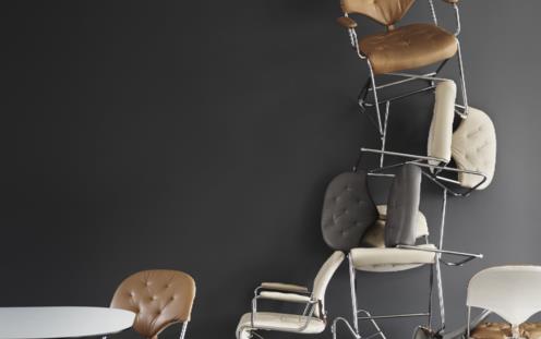 Sam armchair chrome naturale camel