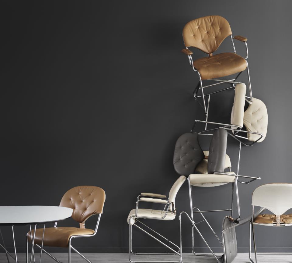 Sam armchair chrome naturale camel