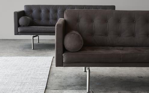 Ritzy 3-seater chrome nubuck tabacco